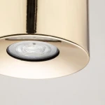 Lampa sufitowa Orion w kolorze złotym, z oprawą GU10. Widok z góry na okrągłą, błyszczącą powierzchnię oraz zamontowane źródło światła. Elegancki, minimalistyczny design, idealna do nowoczesnych wnętrz.