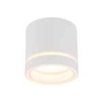 Lampa sufitowa Jet 1xGX53 w kolorze białym, okrągła, z delikatnymi wcięciami. Ujęcie z dołu, ukazujące źródło światła w centralnej części oraz minimalistyczny design. Idealna do nowoczesnych wnętrz, montowana na suficie.