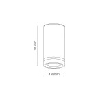 Lampa sufitowa Jet 1xGU10 w kolorze białym, o cylindrycznym kształcie. Wymiary: wysokość 110 mm, średnica 55 mm. Prosta konstrukcja, idealna do nowoczesnych wnętrz. Brak dodatkowych zdobień.