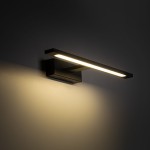 Kinkiet Gallery IP44 w kolorze czarnym, z prostokątną, minimalistyczną obudową. Wyposażony w diodę LED o mocy 12W, emitującą ciepłe światło. Zainstalowany na ścianie, skierowany w dół, tworzy efektowne oświetlenie otoczenia.