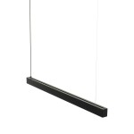 Lampa wisząca Luxe IP54 w kolorze czarnym, wykonana z metalu. Prostokątny kształt, zawieszona na cienkich linkach. Wbudowane źródło światła LED o mocy 40W. Minimalistyczny design, idealna do nowoczesnych wnętrz.