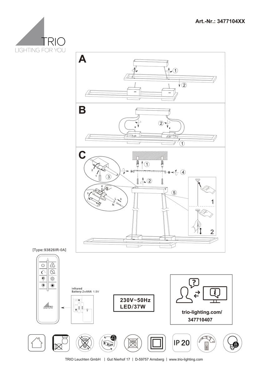 Lampa wisząca Albany LED/37W w kolorze kawowym. Posiada pilot do zdalnego sterowania, nowoczesny kształt oraz metalowy stelaż. Ujęcie frontalne, produkt zamontowany na suficie, z widocznymi detalami mocowania.
