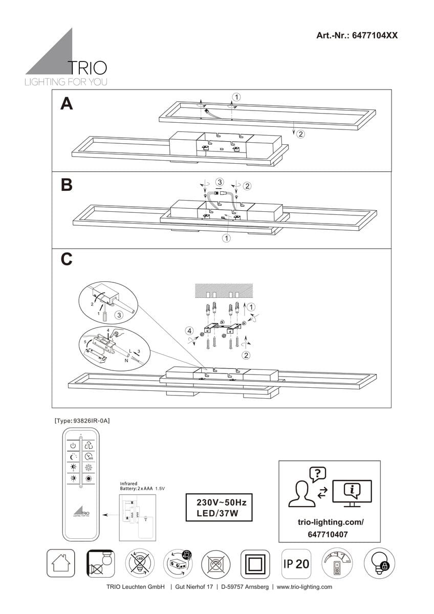 Lampa sufitowa Albany LED o mocy 37W w kolorze kawowym, z pilotem. Ma prostokątny kształt z dwoma równoległymi belkami. Zestaw zawiera instrukcje montażu. Widoczne logo producenta. Idealna do nowoczesnych wnętrz.