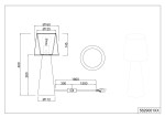 Lampa stołowa Nubian w kolorze czarnym, z oprawą na żarówkę E27. Ma cylindryczny kształt, wysokość 400 mm i szerokość 160 mm. Posiada przewód z włącznikiem. Stylowa konstrukcja z przezroczystym kloszem, idealna do nowoczesnych wnętrz.