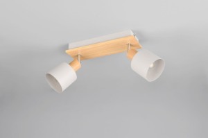 Shanti lampa sufitowa (spot) 2xE14 szara/jasne drewno 862700276