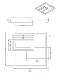 Lampa sufitowa Spiro z dwoma źródłami LED o mocy 22W, w kolorze niklowym. Posiada nowoczesny, kwadratowy kształt z asymetrycznym detalem. Wymiary: 300x330 mm. Wykończenie matowe, idealna do nowoczesnych wnętrz.