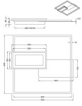 Lampa sufitowa Spiro w kolorze niklu, z pilotem. Posiada dwa źródła światła LED o mocy 32W, nowoczesny kwadratowy design z prostokątnym detalem. Wymiary: 530mm x 500mm x 45mm. Montowana na suficie.