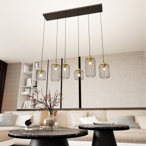Vander 6  lampa wisząca 6xE27 czarno- złota 1364/6