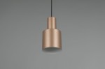 Lampa wisząca Agudo w kolorze kawowym, z metalowym kloszem o cylindrycznym kształcie. Zawieszona na czarnym kablu, z oprawą na żarówkę typu E27. Klosz matowy w dolnej części, z gładką powierzchnią.