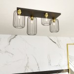 Barn 4GL lampa sufitowa 4xE27 czarno-złota   1366/4