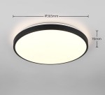 Plafon Loody z czujnikiem ruchu i zmierzchu, o średnicy 385 mm i grubości 70 mm. Czarna obudowa z białym kloszem LED o mocy 22W. Produkt zamontowany na suficie, prezentujący nowoczesny design.