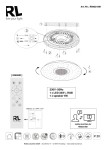Plafon Musica w kolorze białym, z pilotem, wyposażony w 1 diodę LED 33W oraz RGB. Okrągły kształt z głośnikiem 5W, montowany sufitowo. Widok z góry, na białym tle.