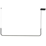 Lampa wisząca Minima 120 w kolorze czarnym z jedną diodą LED o mocy 20W. Posiada prostokątny, wiszący kształt, zamontowana na cienkim przewodzie. Ujęcie frontalne, na prostym tle.