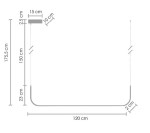 Lampa wisząca Minima 120 w kolorze czarnym, z jednym źródłem światła LED o mocy 20W. Prosty, minimalistyczny kształt, zawieszona na regulowanym kablu. Wymiary: długość 120 cm, wysokość 175,5 cm.