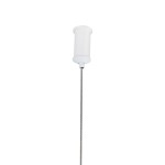Lampa wisząca Minima 120 w kolorze białym, z jednym źródłem światła LED o mocy 20W. Ujęcie z góry, z widocznym mocowaniem i przewodem stalowym. Prosty, minimalistyczny design, idealny do nowoczesnych wnętrz.