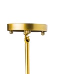 Lampa wisząca Modern Orchid 6xE27 w kolorze złotym, z dymionymi detalami. Widoczna metalowa podsufitka w złotym odcieniu oraz zawieszenie. Produkt w pozycji wiszącej, dobrze widoczny w prostym tle.
