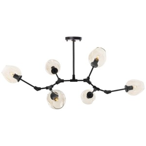 Modern Orchid lampa wisząca 6xE27 czarna/bursztynowy ST-1232-6 black amber