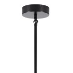 Lampa wisząca Modern Orchid 6xE27 w kolorze czarnym z metalowym, okrągłym stelażem i długim, prostym zawieszeniem. Widoczny element mocujący z detalami. Idealna do nowoczesnych wnętrz.