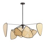 Natura lampa wisząca 1xE27 czarna/rattan ST-DN1350-10
