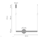 Lampa wisząca O-line 63 w kolorze mosiądzu, z pojedynczym źródłem LED 12W. Kształt prostokątny o wymiarach 63 cm długości i 12 cm średnicy. Zawieszona na regulowanym przewodzie o długości 200 cm, z okrągłym elementem o średnicy 12 cm.