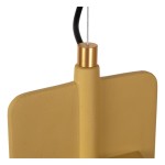 Lampa wisząca Ninja 1xE27 w kolorze czarnym i żółtym, z metalowym mocowaniem w kolorze złotym. Ujęcie z bliska, pokazujące detal mocowania i teksturę żółtej obudowy. Prosta forma, idealna do nowoczesnych wnętrz.