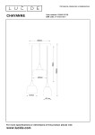 Czarna lampa wisząca Chayanne z trzema oprawami E14. Ujęcie z góry, pokazujące wymiary: szerokość 30 cm, wysokość 156,5 cm. Każda lampa ma różne średnice: 20 cm, 15 cm i 11 cm. Prosta konstrukcja z metalowym stelażem. Idealna do nowoczesnych wnętrz.
