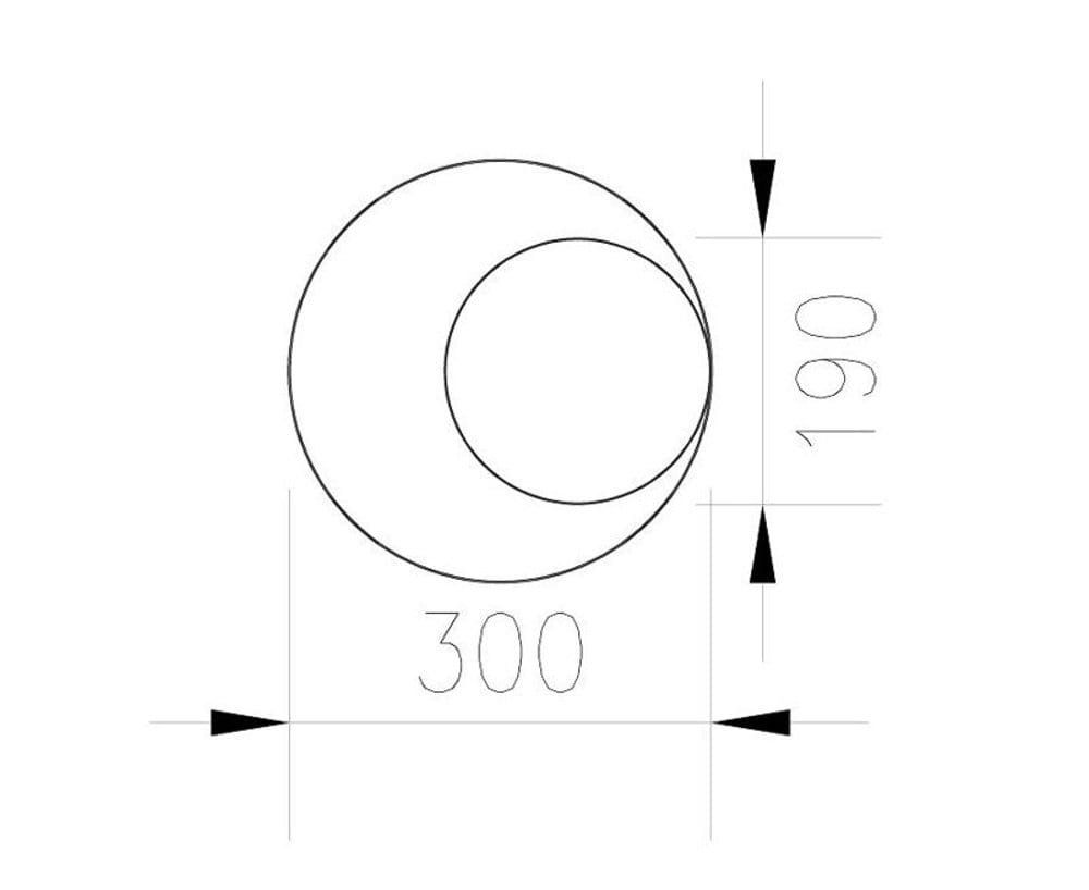 Kinkiet LED Pills 30 o średnicy 300 mm i wysokości 190 mm, w kolorze białym. Okrągły, minimalistyczny design z wykończeniem matowym. Produkt przeznaczony do montażu na ścianie, idealny do oświetlenia wnętrz.