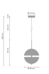 Lampa wisząca Sfera 2xLED/12W w kolorze złotym. Okrągła forma o średnicy 20 cm, zawieszona na cienkim przewodzie o długości 162 cm. Elementy montażowe w zestawie, minimalistyczny design.
