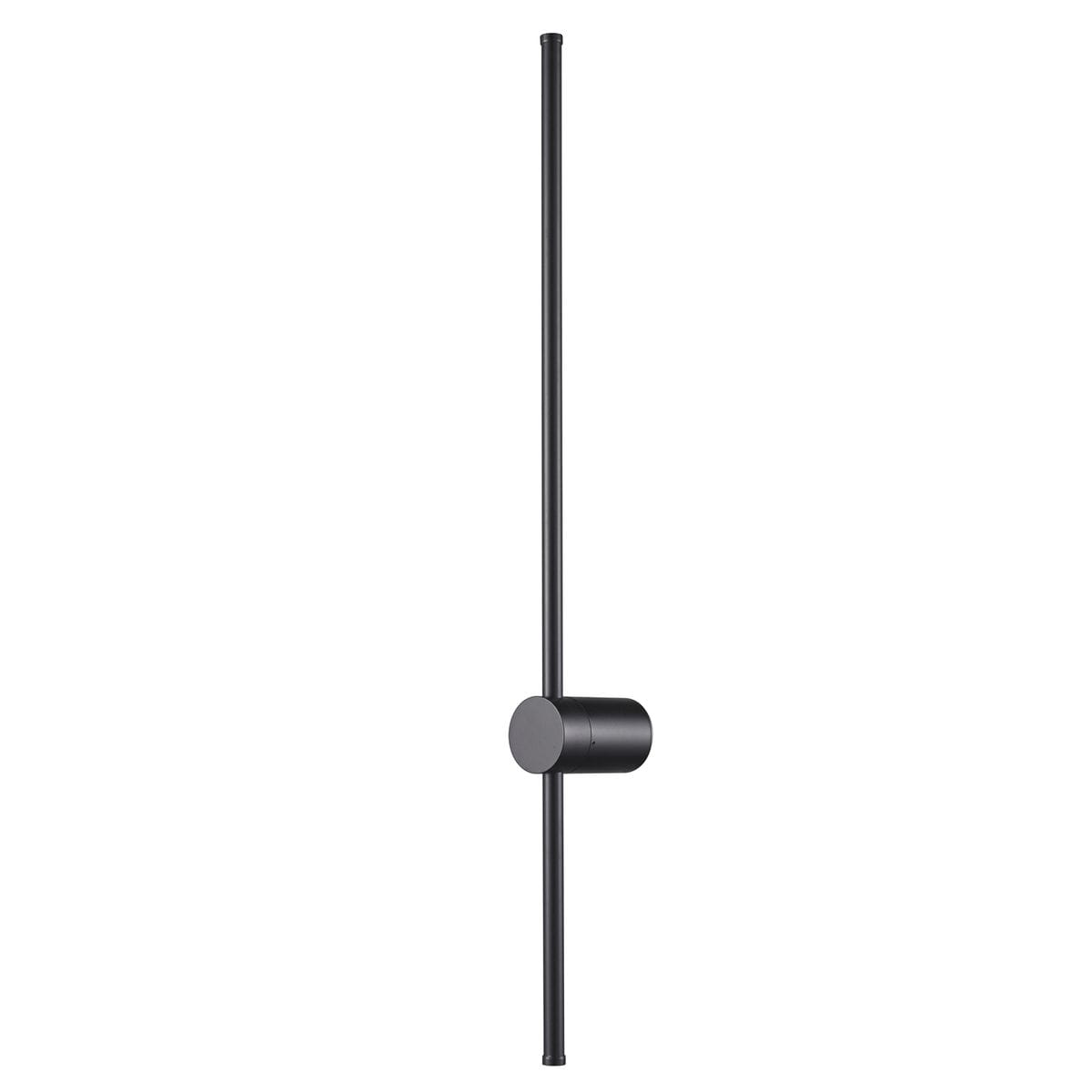 Kinkiet Sparo H100 w kolorze czarnym, z pojedynczym źródłem światła LED o mocy 13W. Produkt o minimalistycznej, prostokątnej formie z okrągłą podstawą, montowany na ścianie. Wykończenie matowe, z długim, smukłym ramieniem.