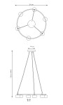 Lampa wisząca Starlit 6xGX53 w kolorze białym, o średnicy 64 cm i wysokości maksymalnej 120 cm. Posiada sześć źródeł światła umieszczonych na okrągłej konstrukcji. Stabilna podstawa o wymiarach 14x8 cm.