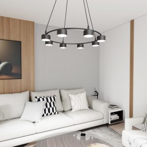Starlit lampa wisząca 8xGX53 czarna 1372/8