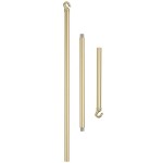 Lampa wisząca Sticks w kolorze złotym, model ST-1001-10, z dziesięcioma oprawami G9. Widoczne trzy różne długości rur metalowych w złotym wykończeniu, w tym jedna z hakiem. Produkt w pozycji stojącej na białym tle.