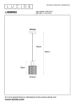 Lambres lampa wisząca w kolorze szarym z oprawą na jedną żarówkę E27. Wymiary: średnica 15 cm, wysokość 164 cm (w tym zwis 130 cm). Posiada dekoracyjny, żłobkowany klosz, zawieszony na prostym, metalowym mocowaniu.
