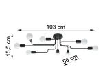 Lampa sufitowa Vector SL.1444 w kolorze białym, z ośmioma miejscami na żarówki E27. Ma nowoczesny design z metalowymi ramionami. Wymiary: długość 103 cm, szerokość 56 cm, wysokość 15,5 cm. Zawieszona w pozycji poziomej.