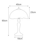 Lampa stołowa Sunflower 1xE27 w multikolorze z abażurem o średnicy 40 cm i wysokości 23 cm, z podstawą o średnicy 18 cm i wysokości 60 cm, z eleganckimi detalami na korpusie.