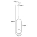 Lampa wisząca Ritus 1xE14 w kolorze złotym i białym. Posiada okrągły klosz o średnicy 18,5 cm, zawieszona na cienkim przewodzie o długości 100 cm. Wymiary: wysokość 60 cm, średnica podstawy 8 cm, grubość 3 cm. Prosty, nowoczesny design.