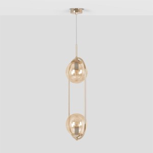 Sven lampa wisząca 2xE14 złota/bursztynowa K-5397