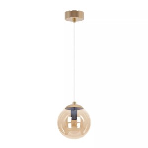 Grand lampa wisząca 1xE14 złota/bursztynowa K-5410
