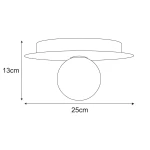 Lampa sufitowa Robin D25 z oprawą w kolorze różowym i białym. Okrągła głowica o średnicy 25 cm, wysokość 13 cm. Przeznaczenie: 1 żarówka G9. Prosty, nowoczesny design. Idealna do wnętrz.