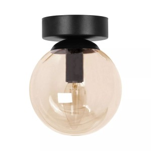 Piro lampa sufitowa 1xE14 czarna/bursztynowa K-5366