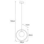 Lampa wisząca Davos 1xE14 w kolorze czarnym/grafitowym. Okrągła, z centralnym kloszem. Wymiary: wysokość 100 cm, średnica 29 cm, długość klosza 14 cm, wysokość klosza 30 cm. Montowana na suficie.