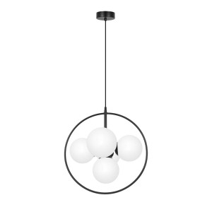 Inez lampa wisząca 5xE14 czarna/biała K-3838