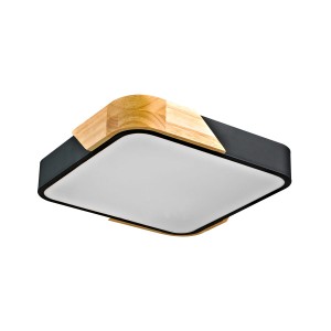 Santer 32 plafon 1xLED/24W czarny/drewno PLF-13187-BK-WO