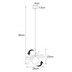 Lampa wisząca Fermi D25 w kolorze czarnym i grafitowym, z pojedynczym źródłem światła G9. Wymiary: długość 95 cm, średnica 25 cm, wysokość 23 cm. Okrągła forma z dekoracyjnymi elementami. Montaż sufitowy, idealna do nowoczesnych wnętrz.