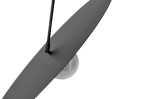 Lampa wisząca Fermi D60 w kolorze czarnym i grafitowym, z jedną oprawą na żarówkę G9. Widoczny jest okrągły klosz oraz prosta, matowa podstawa w kształcie elipsy. Ujęcie z góry, pokazujące szczegóły mocowania i kształt lampy.