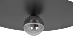 Lampa wisząca Fermi D60 w kolorze czarnym i grafitowym, z okrągłym kloszem w metalicznym wykończeniu. Ujęcie z dołu, pokazujące detal uchwytu i źródła światła G9. Prosty, nowoczesny design.