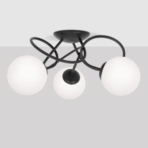 Nela lampa sufitowa 3xE14 czarna/biała K-5350