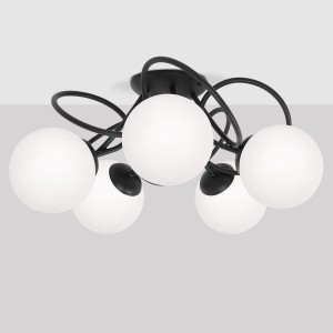 Nela lampa sufitowa 5xE14 czarna/biała K-5351