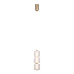 Ganti lampa wisząca 1xLED/8W mosiądz/biały PND-34362-3V-HBR-OPAL