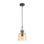 Namos lampa wisząca 1xE27 czarna/bursztynowy PND-27092A-MC-BRO